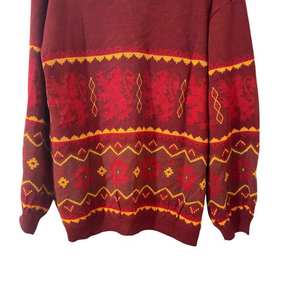 Harry Potter Wizarding World Gryffindor Fair Isle Cardigan Red Size Small - Picture 8 of 10